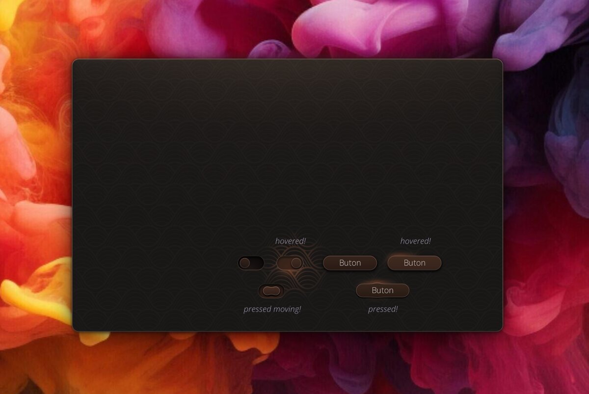 Dark theme buttons and toggles from a separate style exploration
