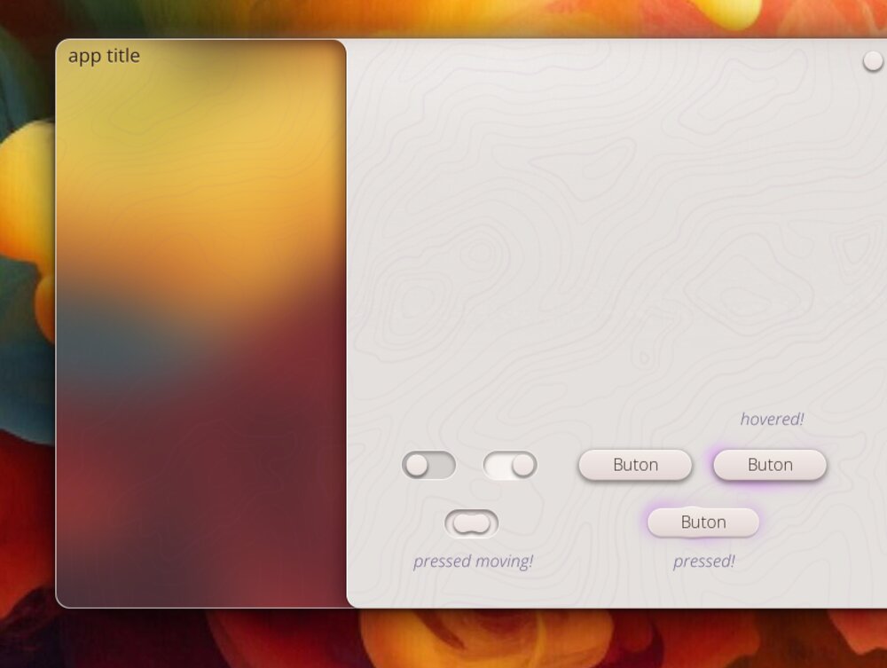 Light theme window with sidebar from a separate style exploration